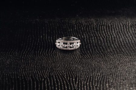 White Gold with AD adjustable ring