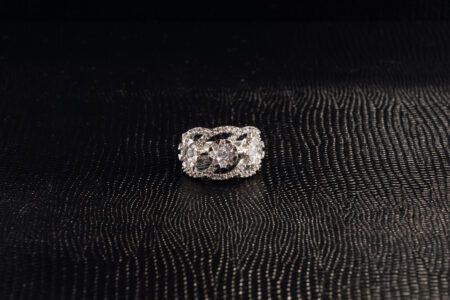 AD on White Gold Adjustable Ring