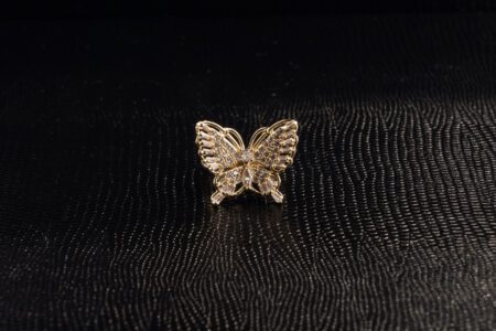 Butterfly Designed Golden AD ring