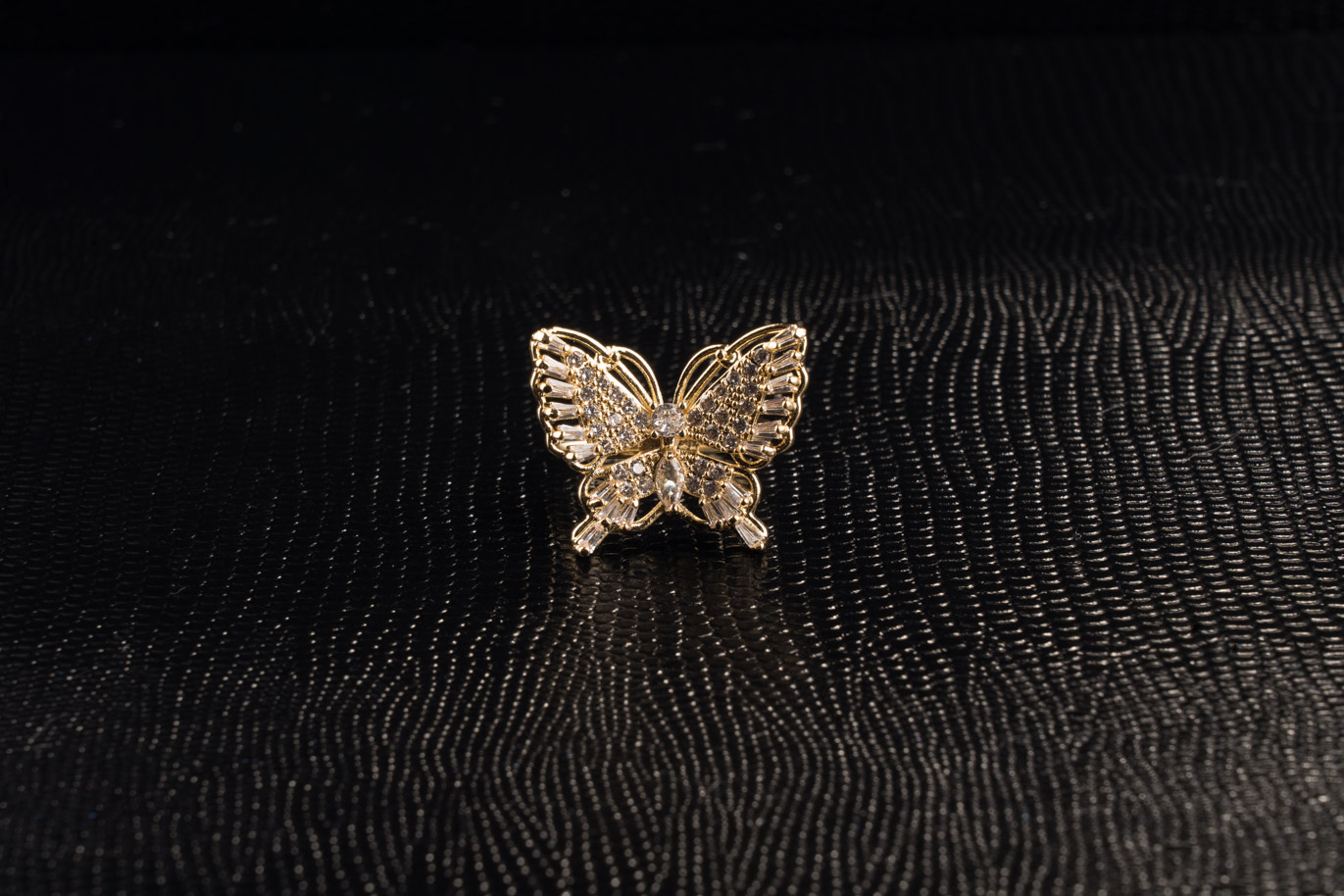 Butterfly Designed Golden AD ring