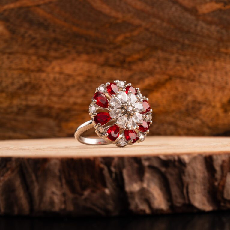 Red Circular AD Adjustable ring