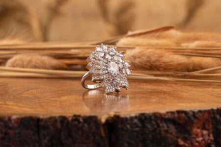 Sparkling White Sones and AD on White Gold rings