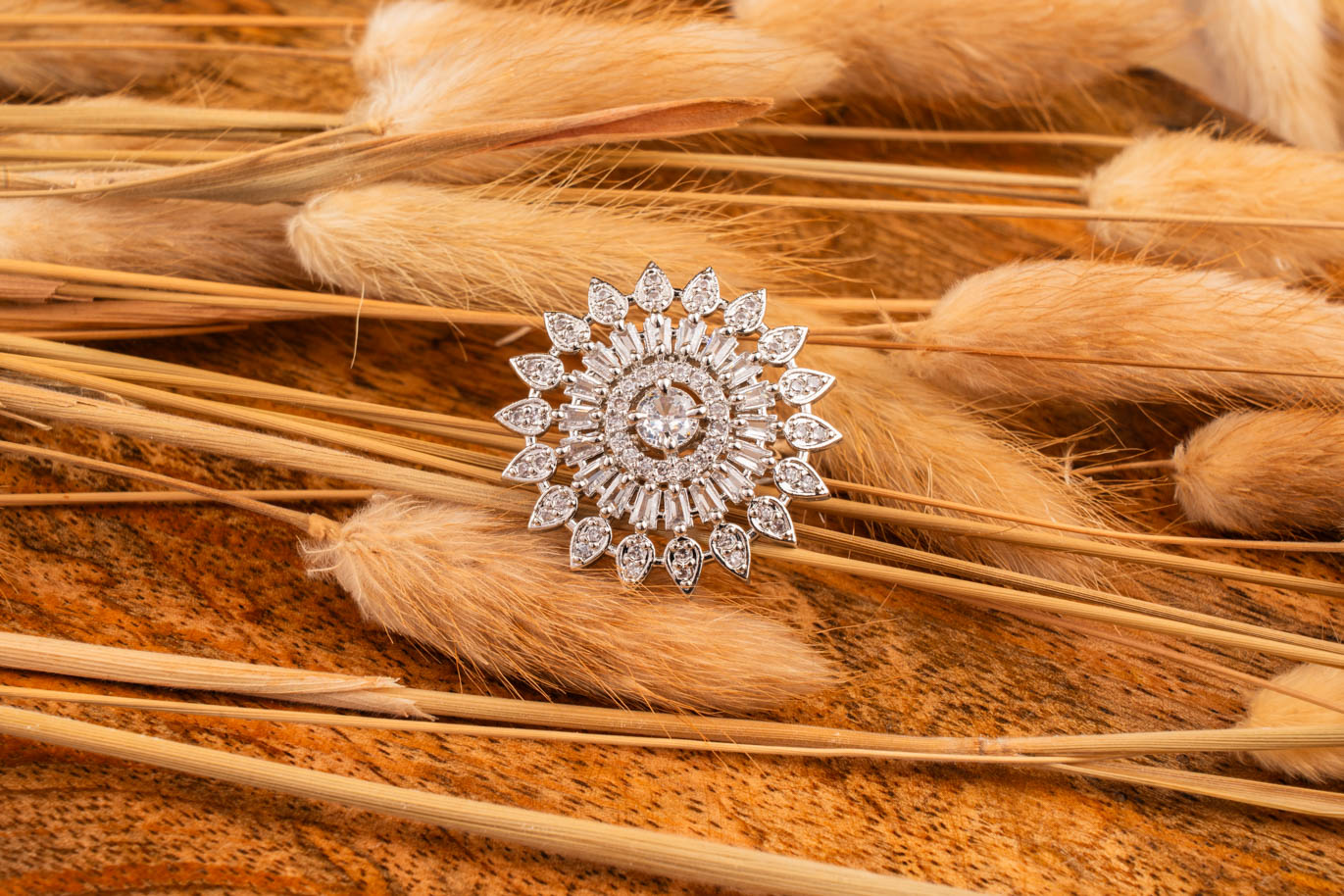 White Circular AD Adjustable ring