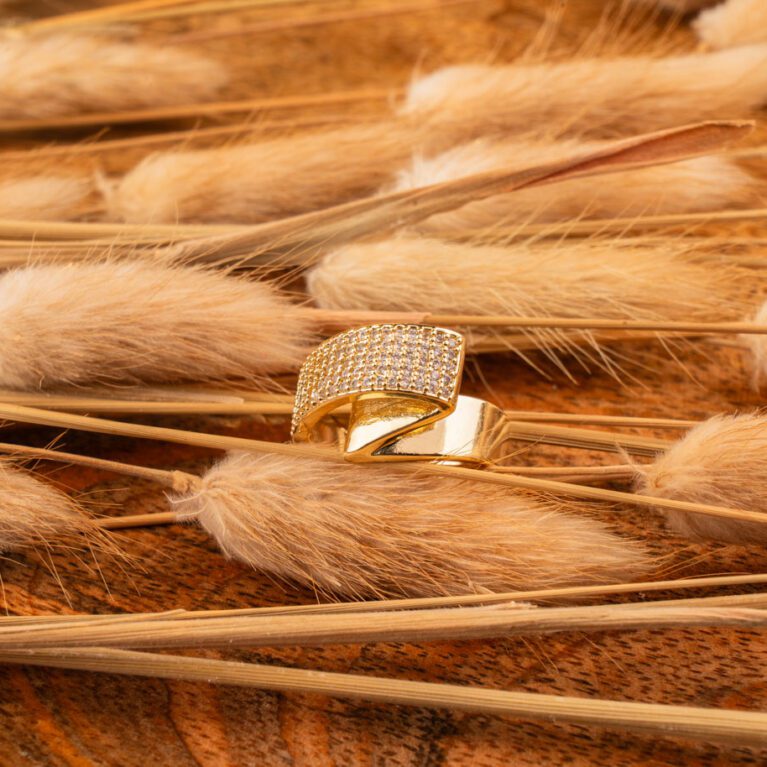 Golden AD  ring with Double design