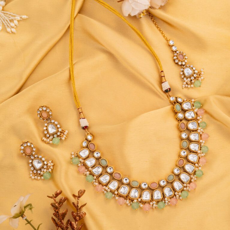 Pastal Beads with Gold polish, Fits with all outfits