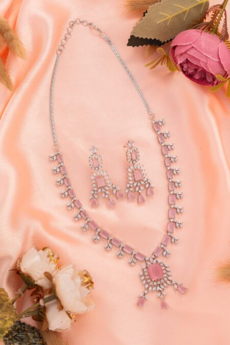 Rose Pink stones on AD set with White Gold gives an Elite feel