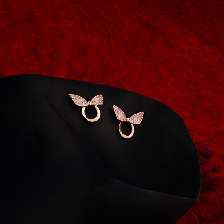 Rosegold Bow with Round Ring Design