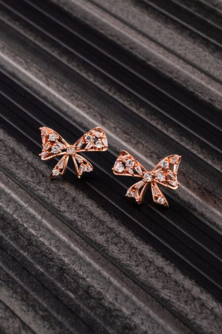 Rosegold Bow design with Sparkling stones