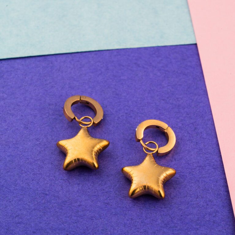 5 Star Minimal Gold Earings