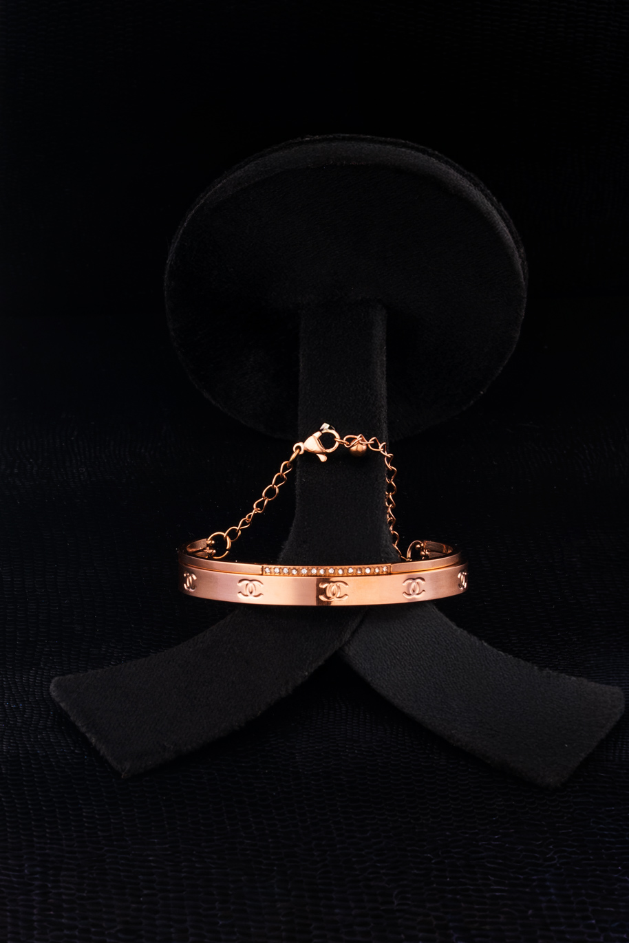 Trendy Embossed Rosegold Bracelet