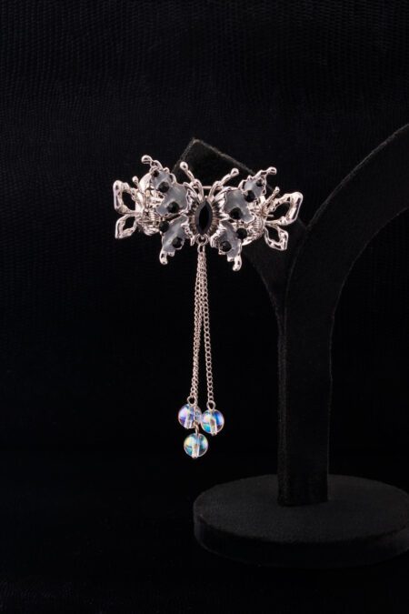 Grey and Black Butterfly on Whitegold Base