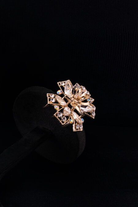 Pastal Crystals on Golden Ribbon Style Clutcher