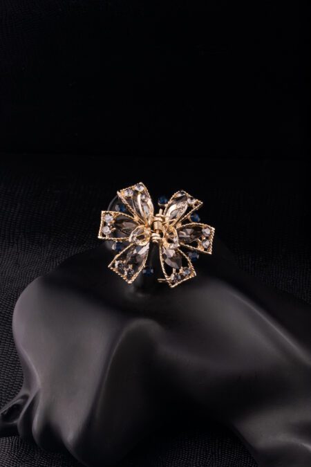 Grey Crystals on Golden Ribbon Style Clutcher