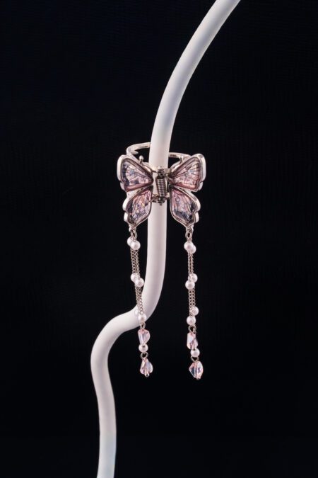 Wine Glass Butterfly with Beads Chain Hangings